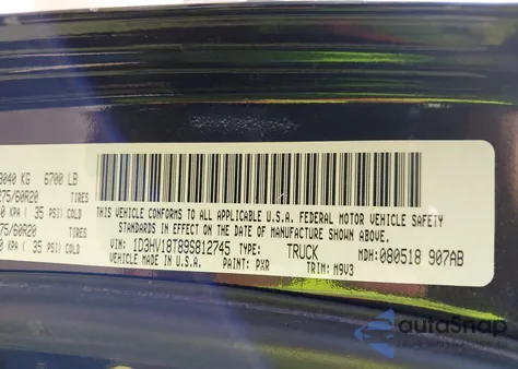 2009 Dodge Ram 1500 Slt/Sport/Trx z USA, uszkodzony, nr VIN 1D3HV18T89S812745